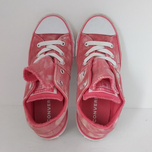 CONVERSE ALL STAR | Double Tongue Tye Dye Sneakers Pink White Size 2 - Picture 5 of 9
